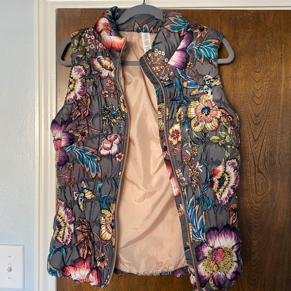 Floral puffer vest